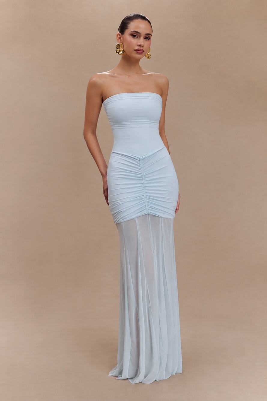 Meshki Caspian Slinky Maxi Dress - Pale Blue